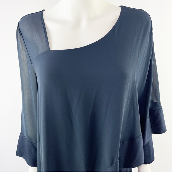 Soft Surroundings Women's Navy Blue Asymmetrical Lagenlook Tunic Top Size M - Picture 4 of 8